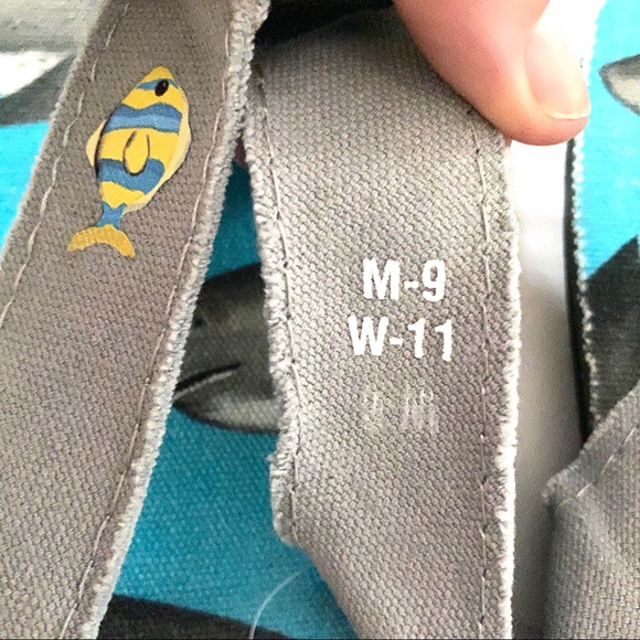 SOLD! 💚Beachcomber Blue Water Sharks Flip Flops - Picture 7 of 12